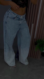 Women's Gradient Hot Diamond Casual Jeans