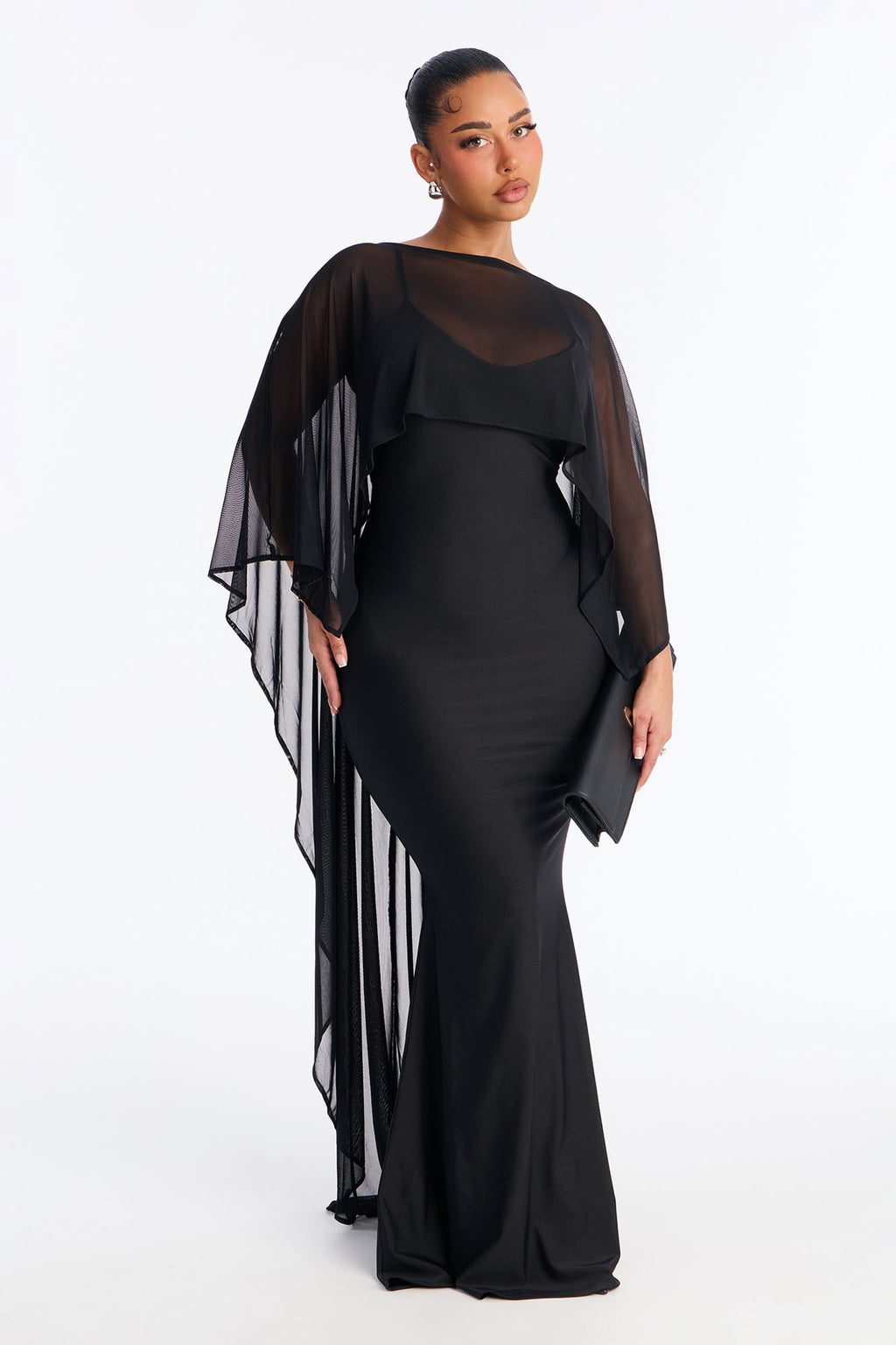 Staying True Satin Maxi Dress - Black