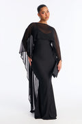 Staying True Satin Maxi Dress - Black