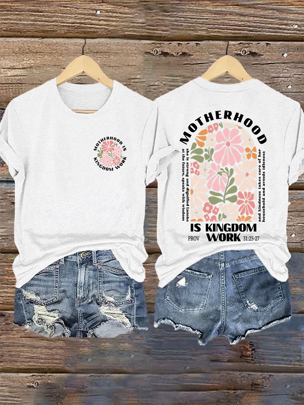 Women's Casual Motherhood Is Kingdom Work Print Short-Sleeve T-Shirt
