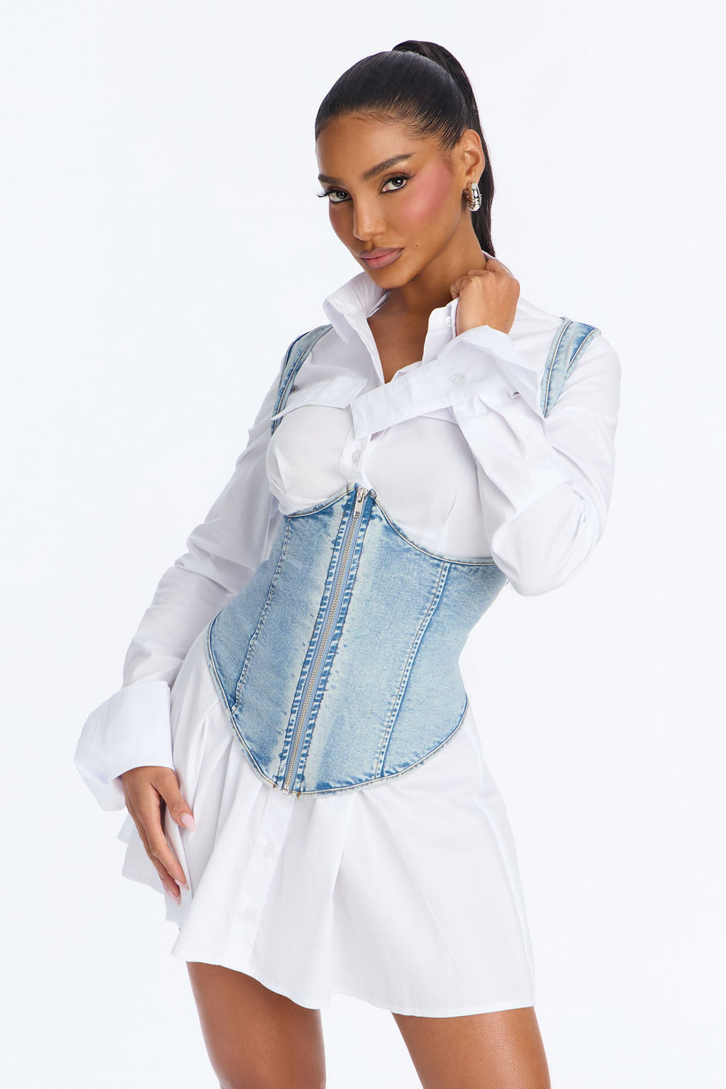 Vest To Impress Poplin Mini Dress - White