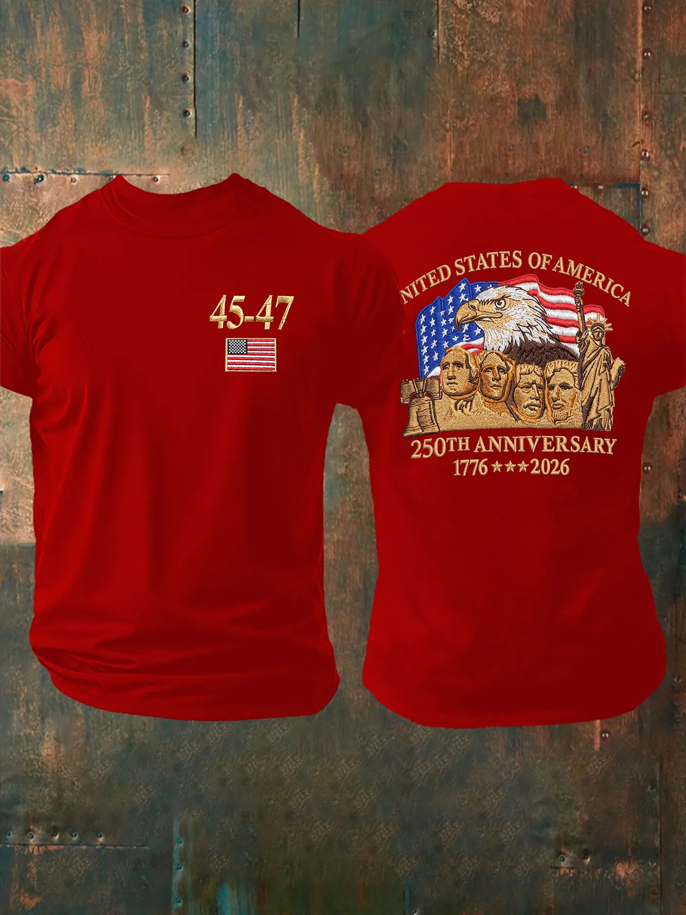 Men's Retro United States Of America 250th Anniversary Print T-Shirt