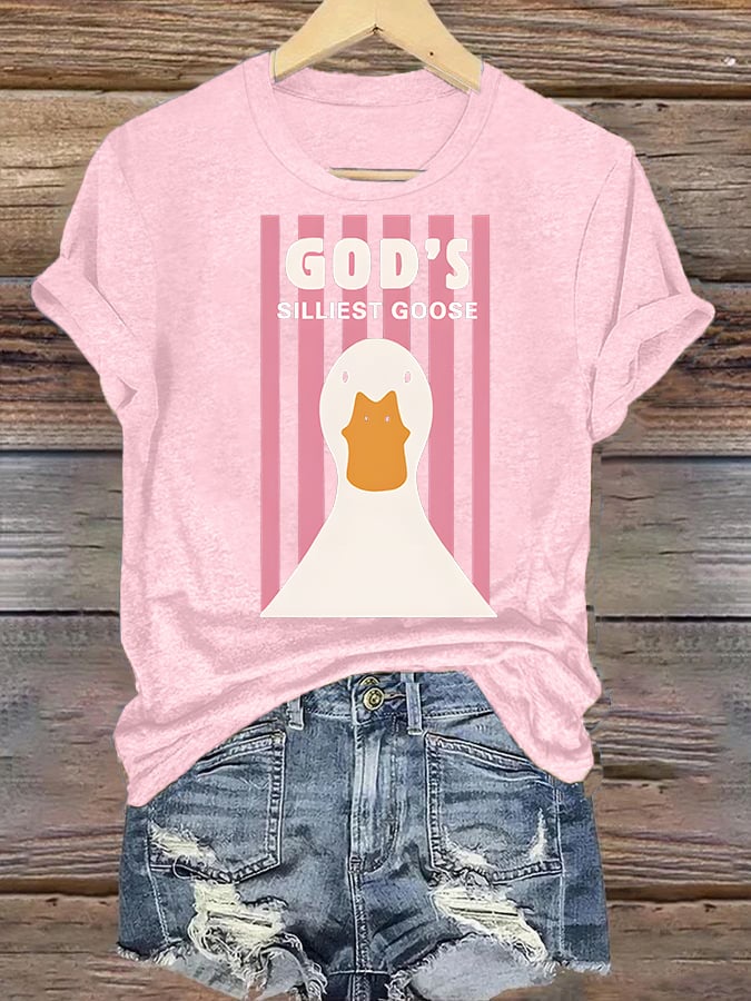 Women's  God's Silliest Goose Christian Kid T-Shirt