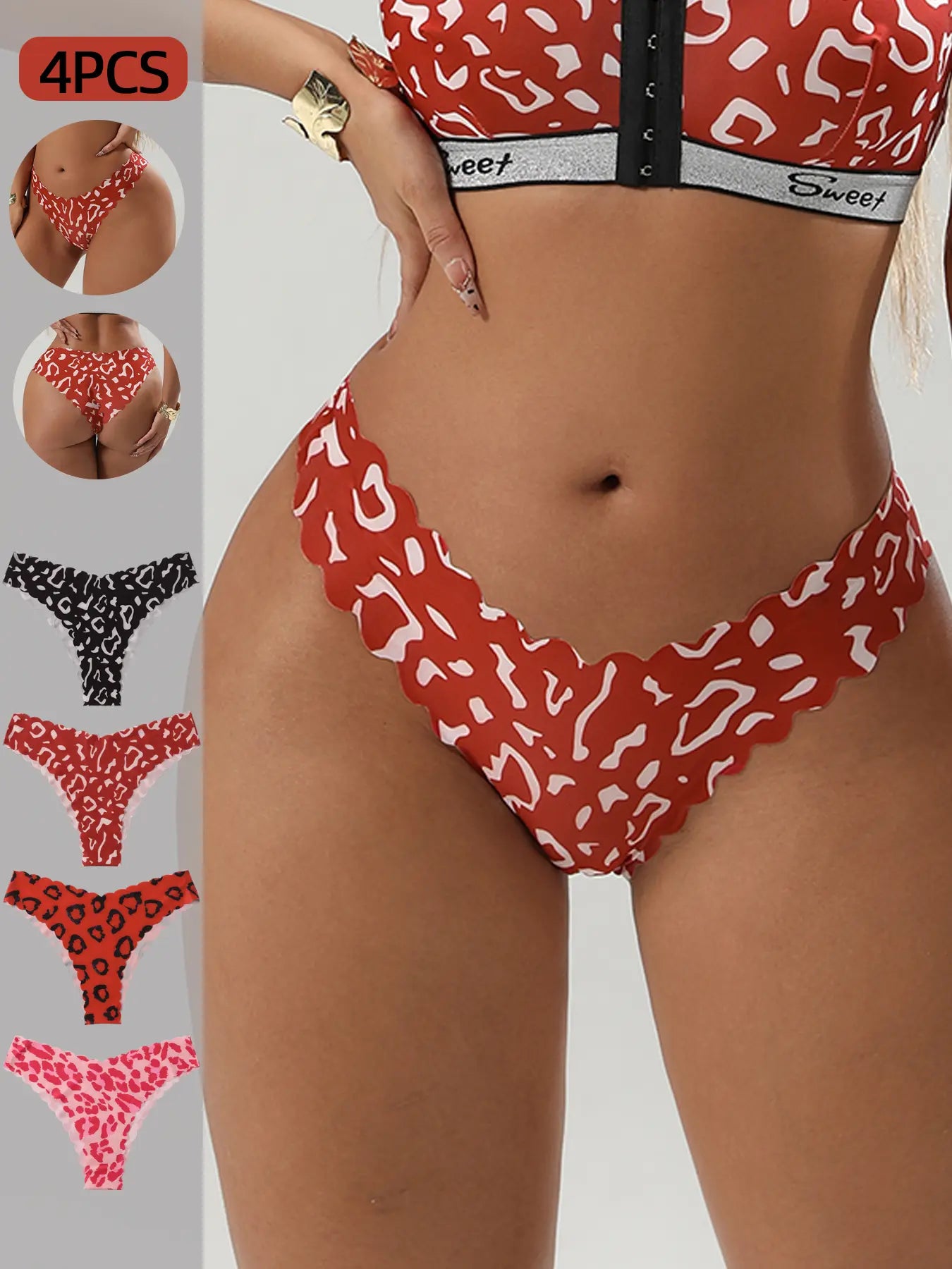 Women's Leopard & Floral Underwear Set - All Season Comfort