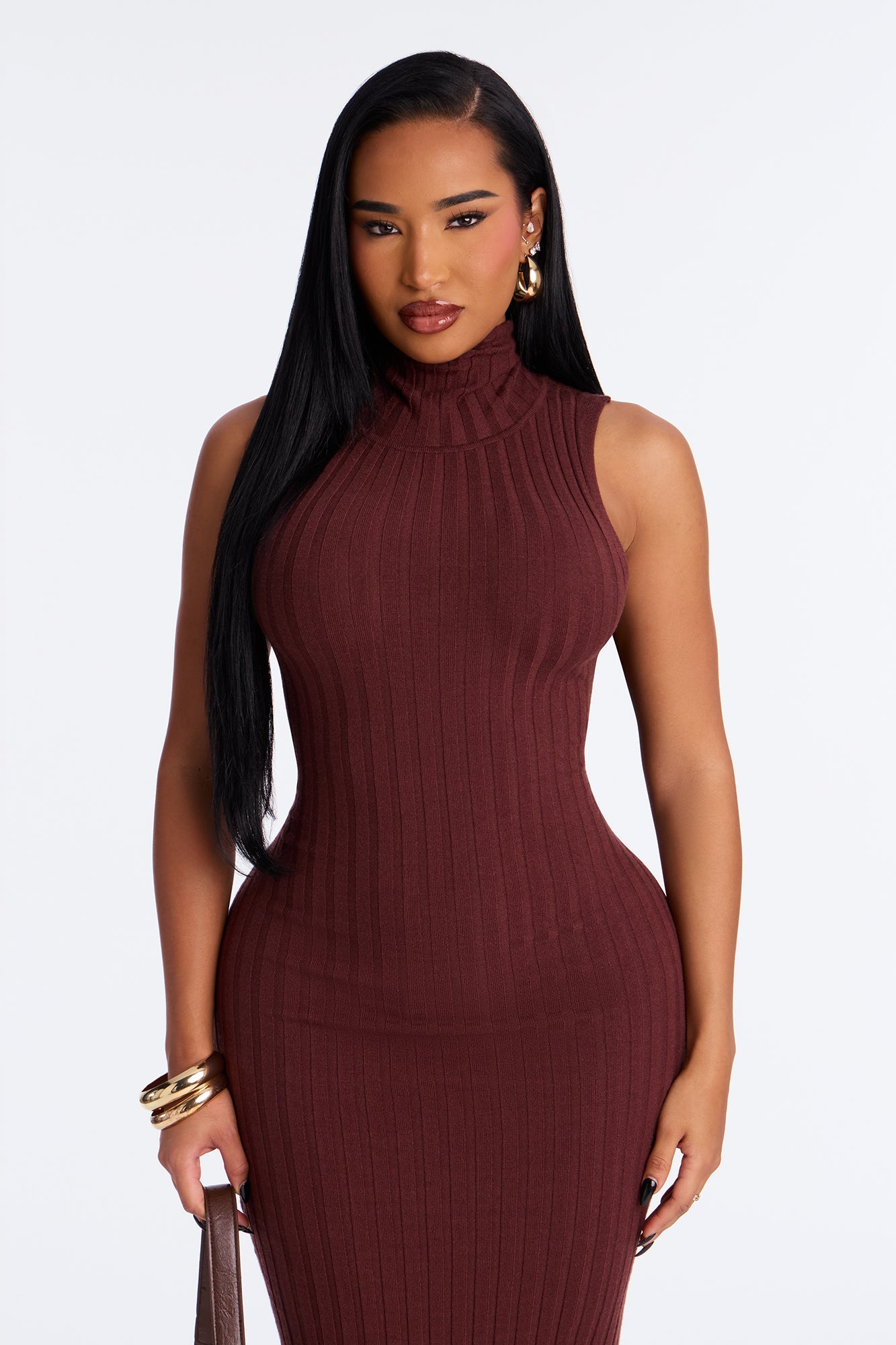 Warm Promises Ribbed Maxi Dress - Black