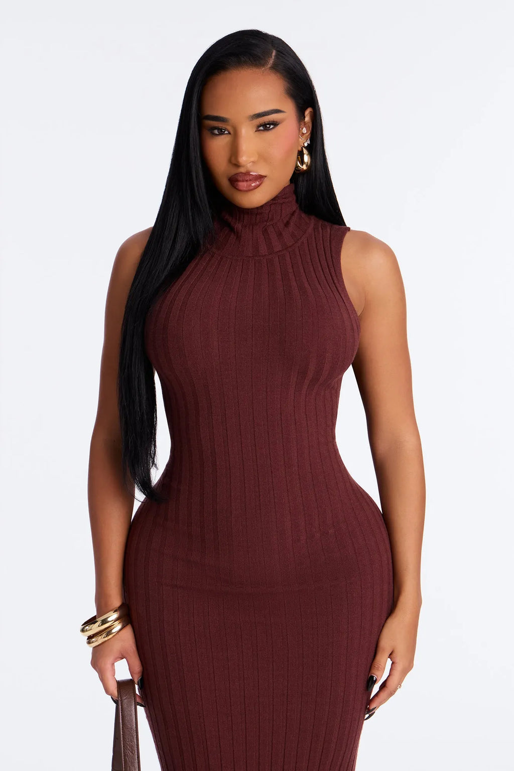 Warm Promises Ribbed Maxi Dress - Black