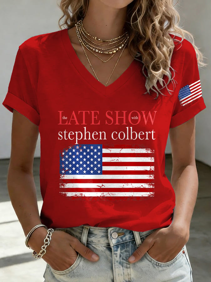 🔥Buy 3 Get 15% Off🔥V-Neck Retro Last Show Print T-Shirt