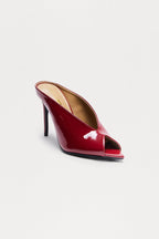 Kingsley Faux Patent Stiletto Heels - Black