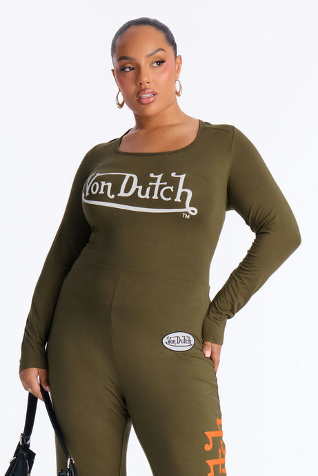 Von Dutch Babe Flare Leg Jumpsuit