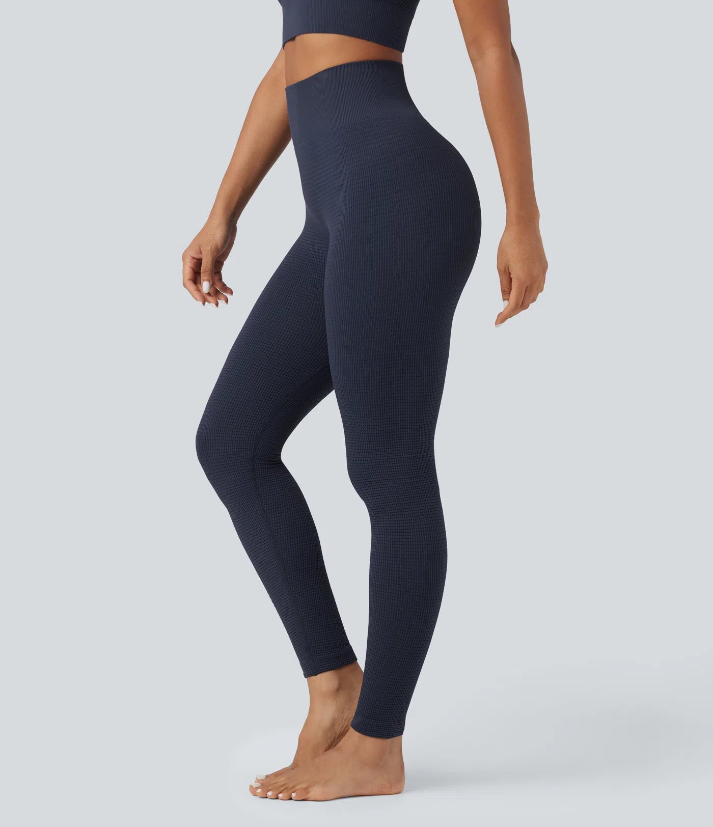 OneForm Seamless Flow Waffle High Waisted 7/8 Yoga Leggings