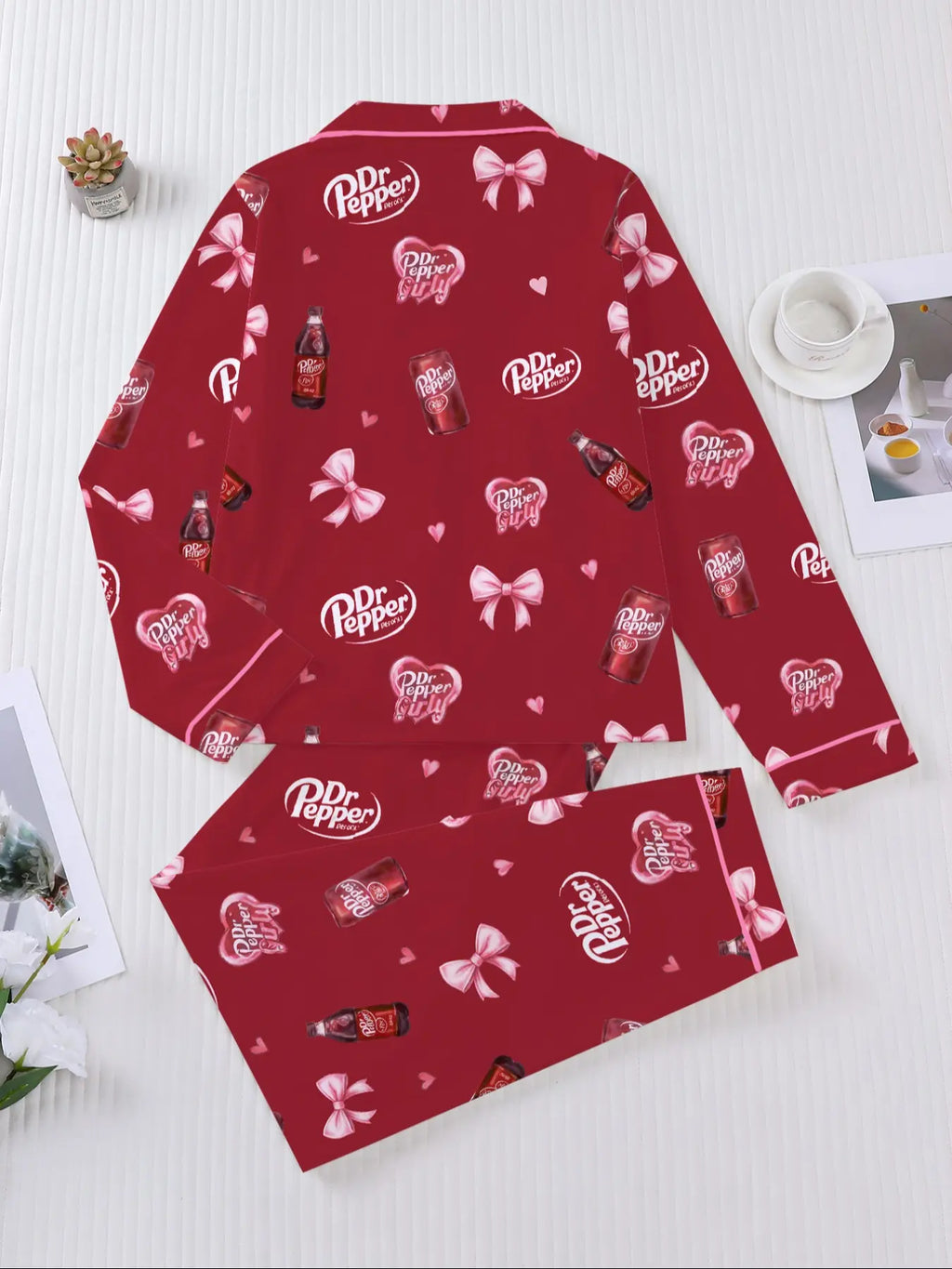 Women's Heart-shaped drink bottle Sleepwear Set