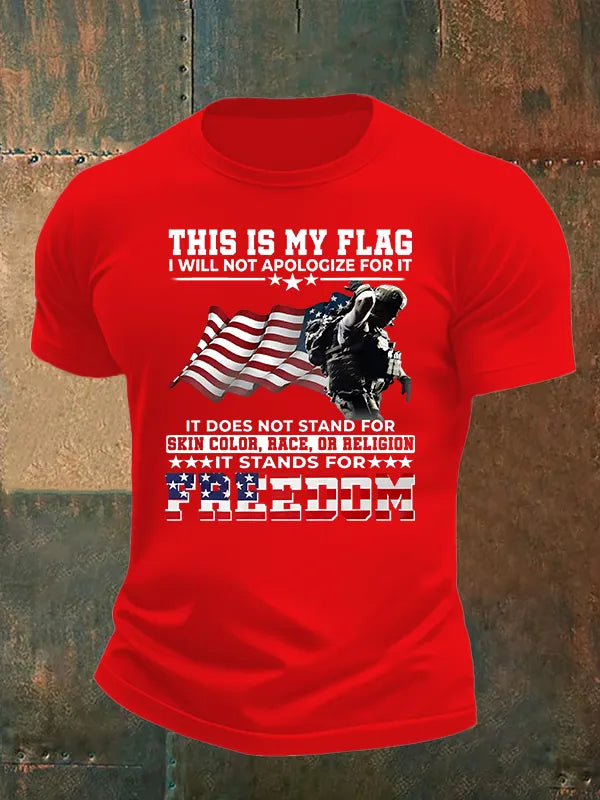 Men's  THIS IS MY FLAG Print T-Shirt