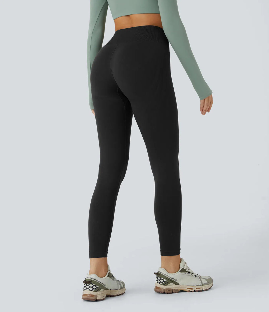 OneForm Seamless Flow Mid Rise Tummy Control Butt Lifting Yoga Leggings