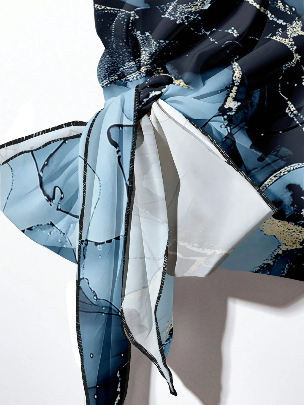 Women's Aqua Blue Summer Casual Vacation Holiday 2 Pieces Set,Abstract Floral Pattern Shirt With Tie Bow & Loose Straight Leg Pants,Vintage Style