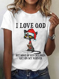 I Love God Christian Christmas T-Shirt