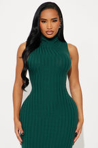 Warm Promises Ribbed Maxi Dress - Black