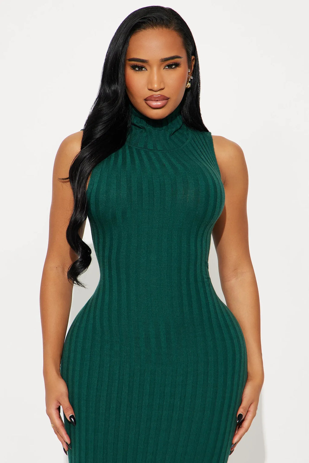 Warm Promises Ribbed Maxi Dress - Black