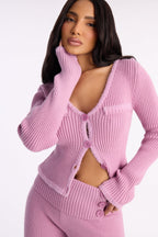 So Sweet Foldover Waist Flare Leg Pant Set - Cream