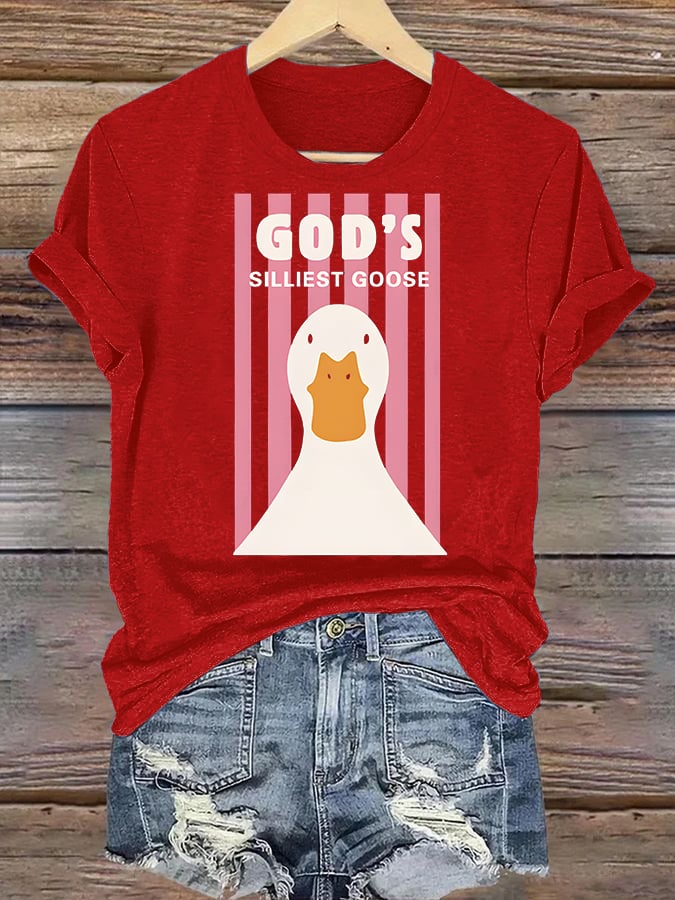 Women's  God's Silliest Goose Christian Kid T-Shirt