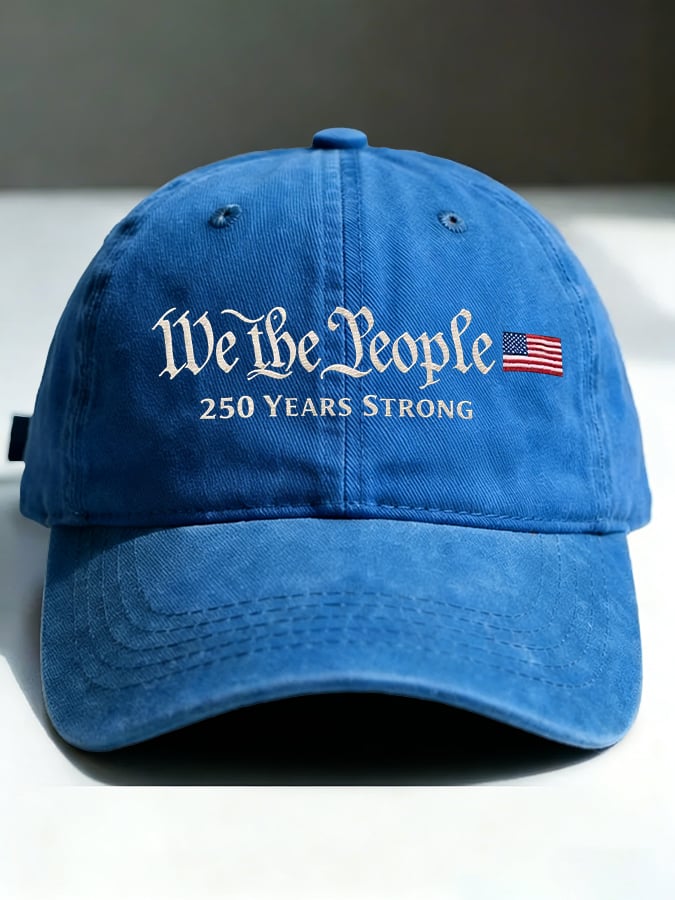 Retro We The People 250 Years Strong Print Baseball Cap