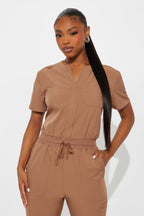 Full Shift Stretch Jogger Scrub Uniform Jumpsuit - Black