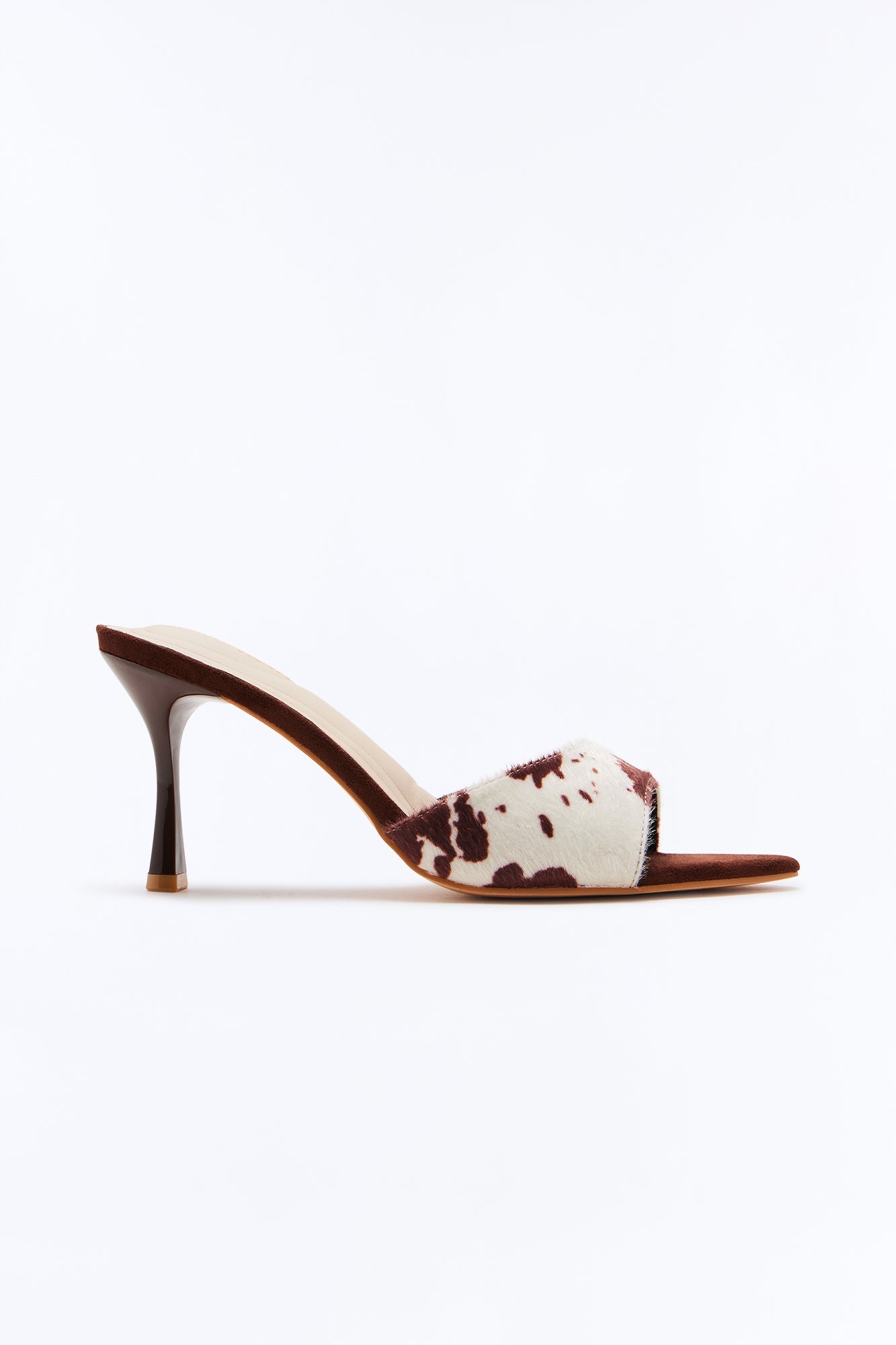 Lassi Cow Print Mules - Brown/combo