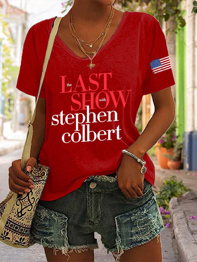 🔥Buy 3 Get 15% Off🔥V-Neck Retro Last Show Print T-Shirt