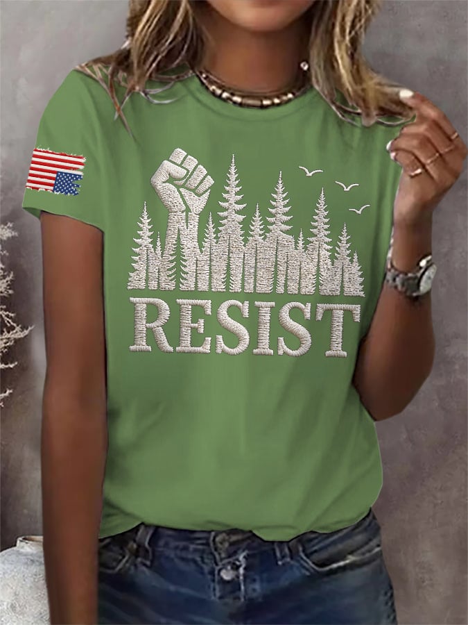 Retro Resist Save The Forest Service Print T-Shirt