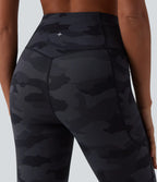 UltraSculptTM Camo Print High Waisted Tummy Control Running Leggings with Pockets