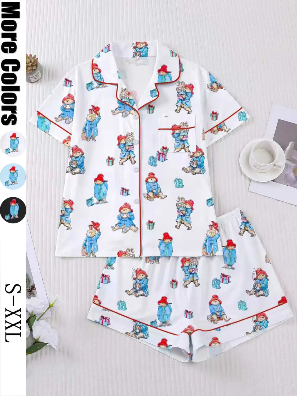 Women's Cute Bear Print Sleepwear Set