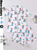Women's Cute Bear Print Sleepwear Set