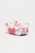 Camo Bear Faux Fur Slippers - Fuchsia/combo
