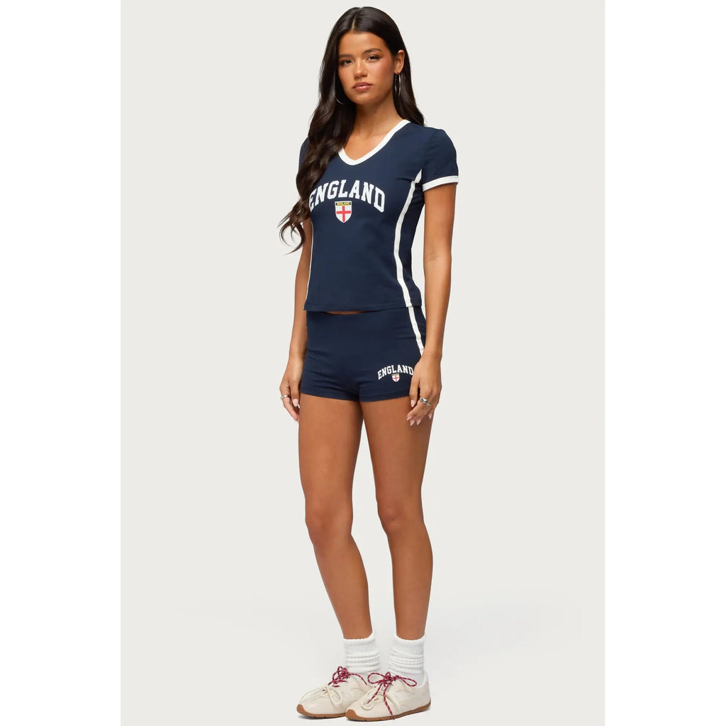England Girl V Neck T Shirt