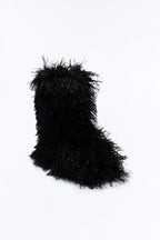Freeze Faux Fur Booties - Black