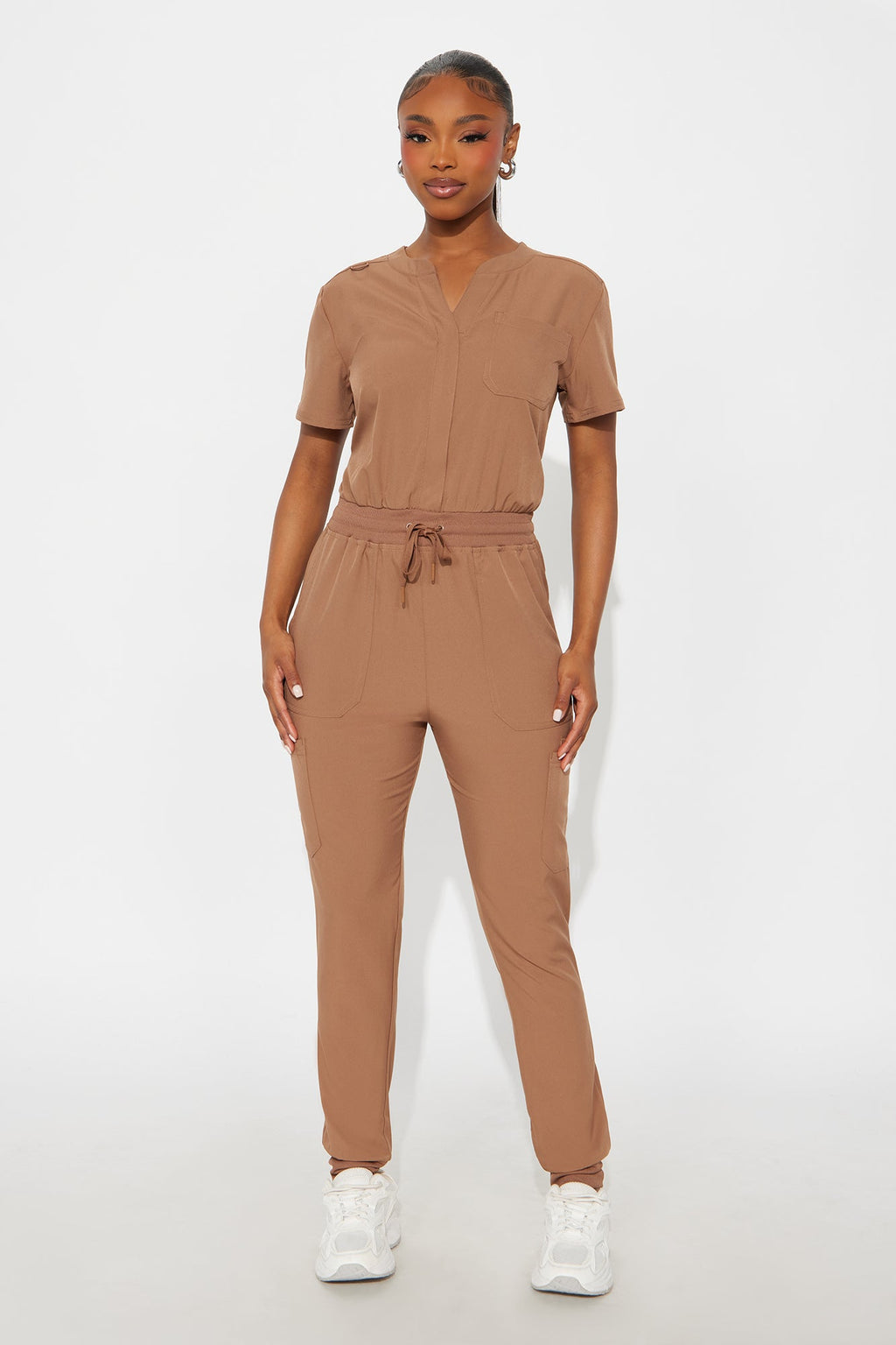 Full Shift Stretch Jogger Scrub Uniform Jumpsuit - Black