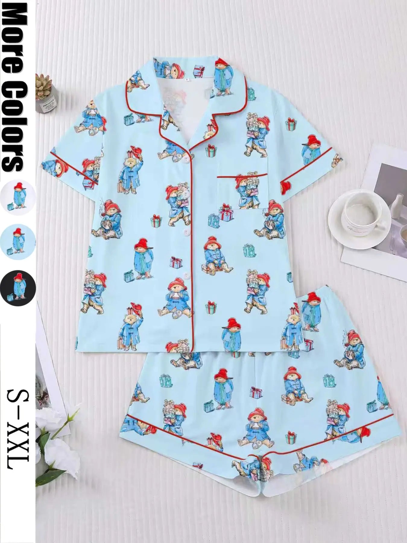 Women's Cute Bear Print Sleepwear Set