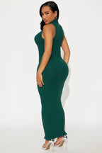 Warm Promises Ribbed Maxi Dress - Black
