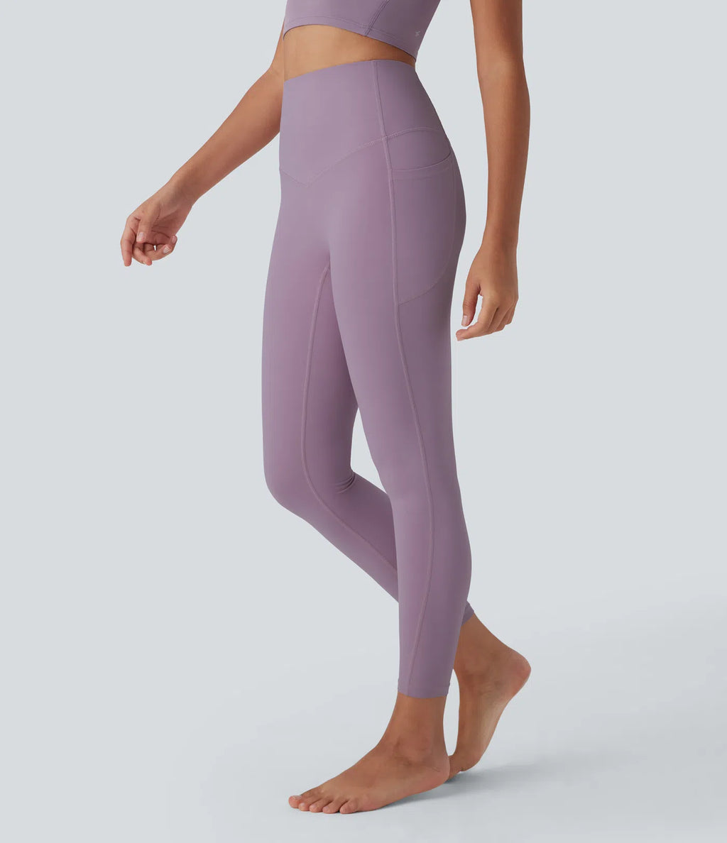 UltraSculptTM Cool Quick Dry High Waisted Tummy Control Shaping Yoga Leggings with Pockets-UPF50+