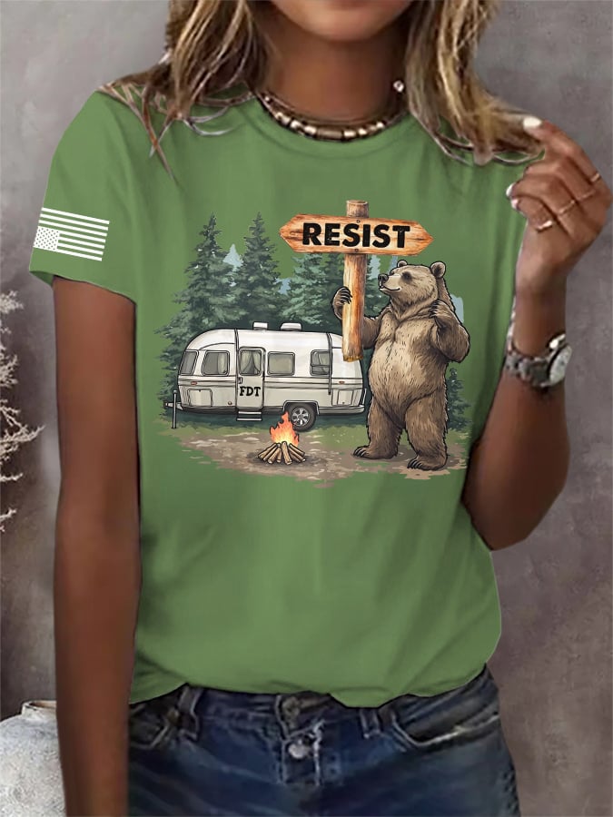 Retro Resist Save The Forest Service Print T-Shirt