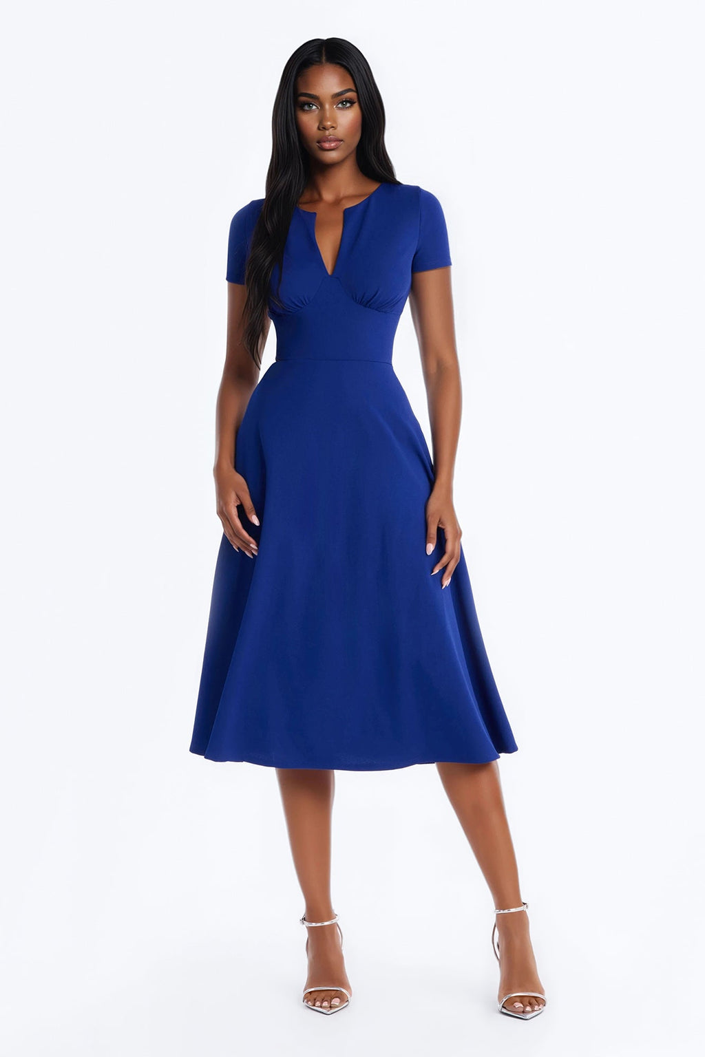 Charolette Short Sleeve Midi Dress - Black