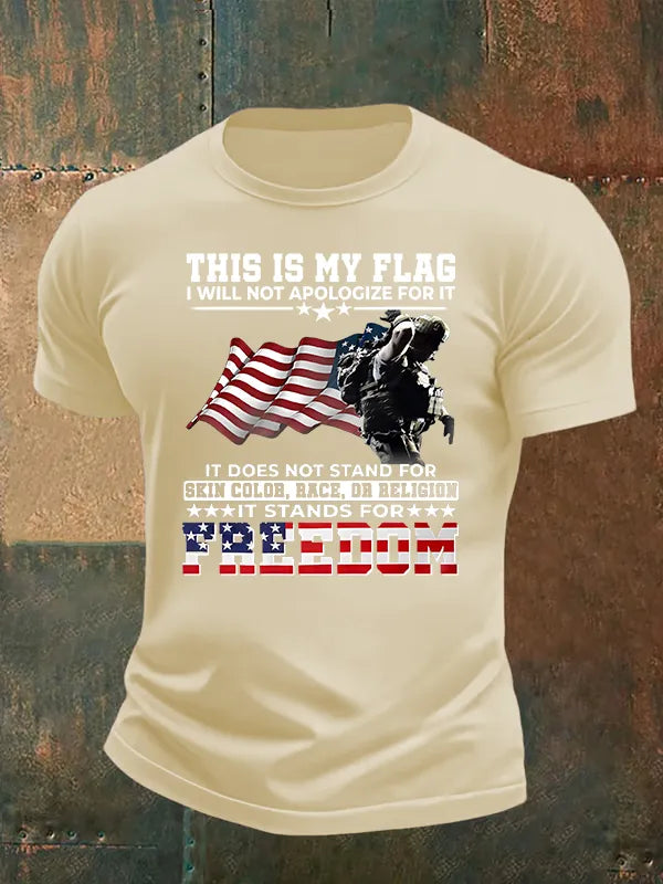 Men's  THIS IS MY FLAG Print T-Shirt