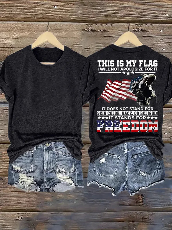 Women's  THIS IS MY FLAG Print T-Shirt