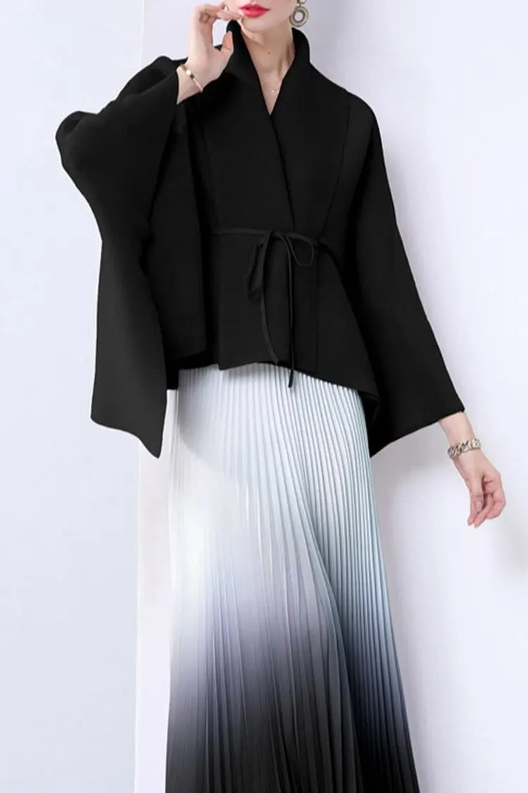 Elegant Pleated Skirt Two-Piece Set