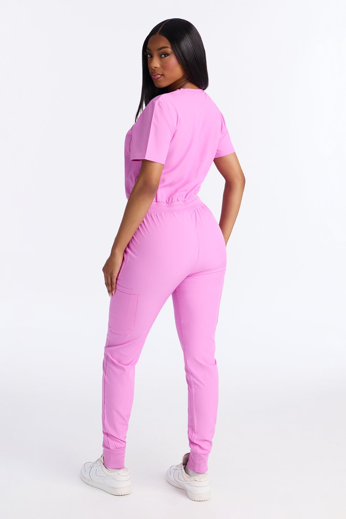 Full Shift Stretch Jogger Scrub Uniform Jumpsuit - Black