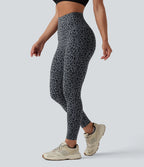 UltraSculptTM Leopard Print High Waisted Tummy Control Yoga Leggings with Pockets