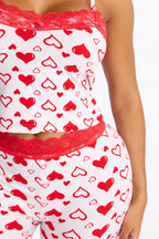 Be My Valentine Cami PJ Pant Set - Red/White