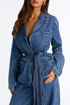 Kenzie Denim Flare Pant Set - Medium Wash