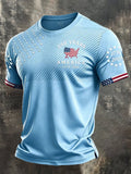 Men's Retro Independence Day Patriot Crew Neck T-Shirt