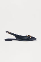 Yale Hardware Slingback Flats - Black