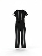 Women's Sporty Two-Piece Set, Comfortable Stylish Striped Hoodie & Loose Pants, Casual Streetwear, Athleisure Wear Set, Perfect for Daily Wear, Tracksuits